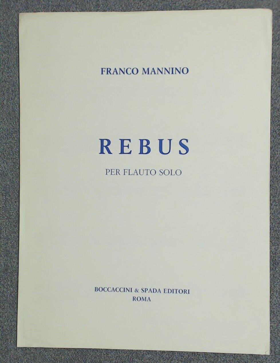 Franco Mannino Rebus For Flute Boccaccini & Spada - Click Image to Close